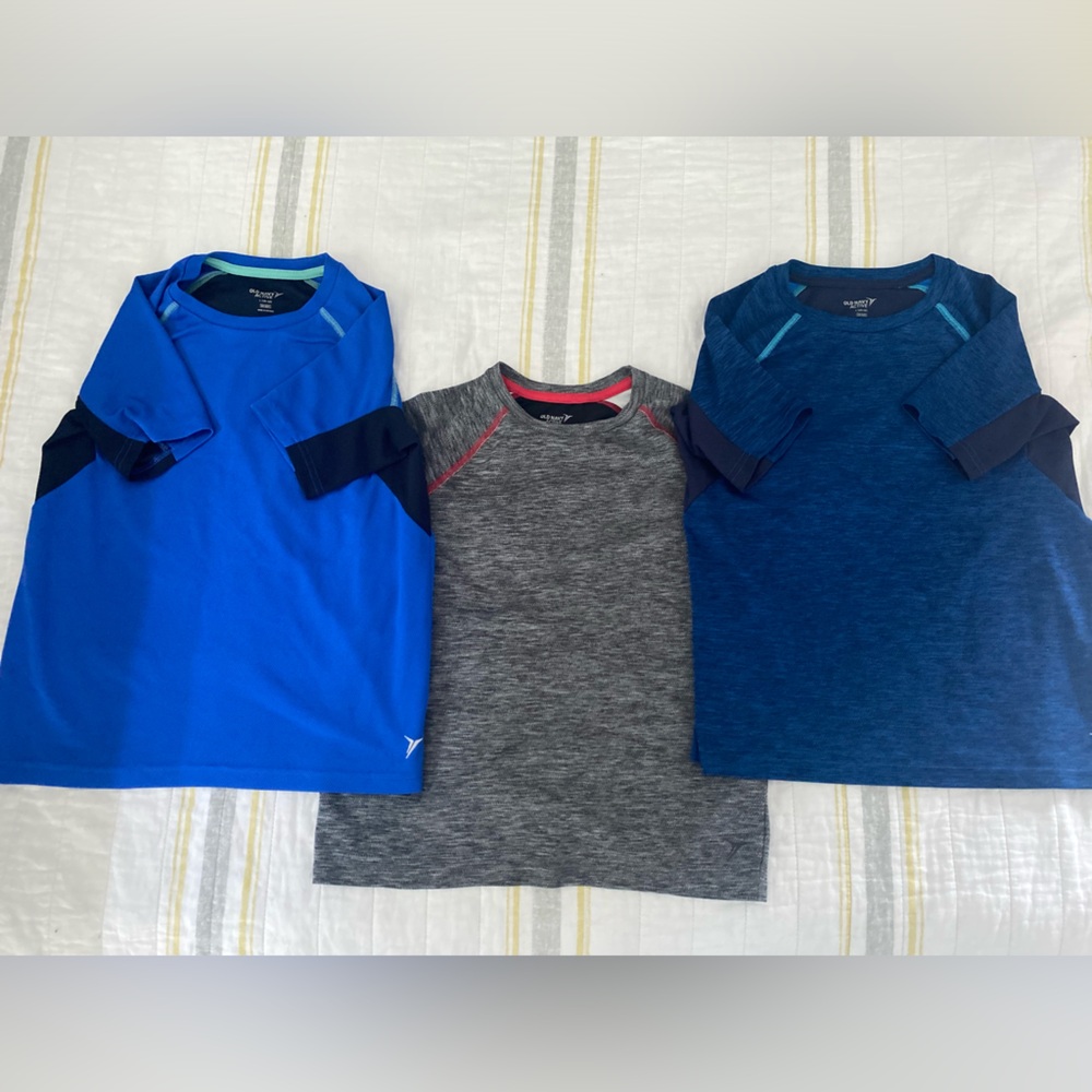 Bundle of three boys size 10-12 (L) Old navy active “go dry” t-shirts